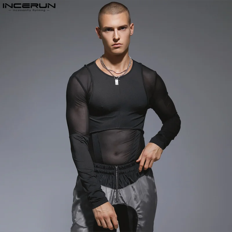 Langarm Body in Schwarz von INCERUN  Model " Body X Double x2", Gay Shop