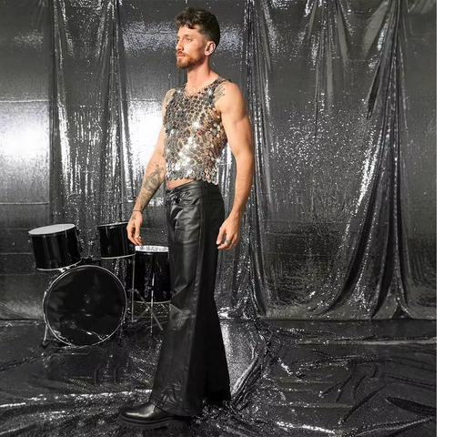 FESTIVAL x Top für Herren mit Silber Muster X1 , Gaywear 