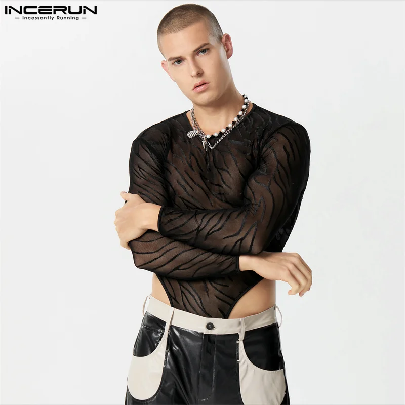 Langarm Body in Schwarz von INCERUN  Model " Body X Wave", Gay Fashion Shop