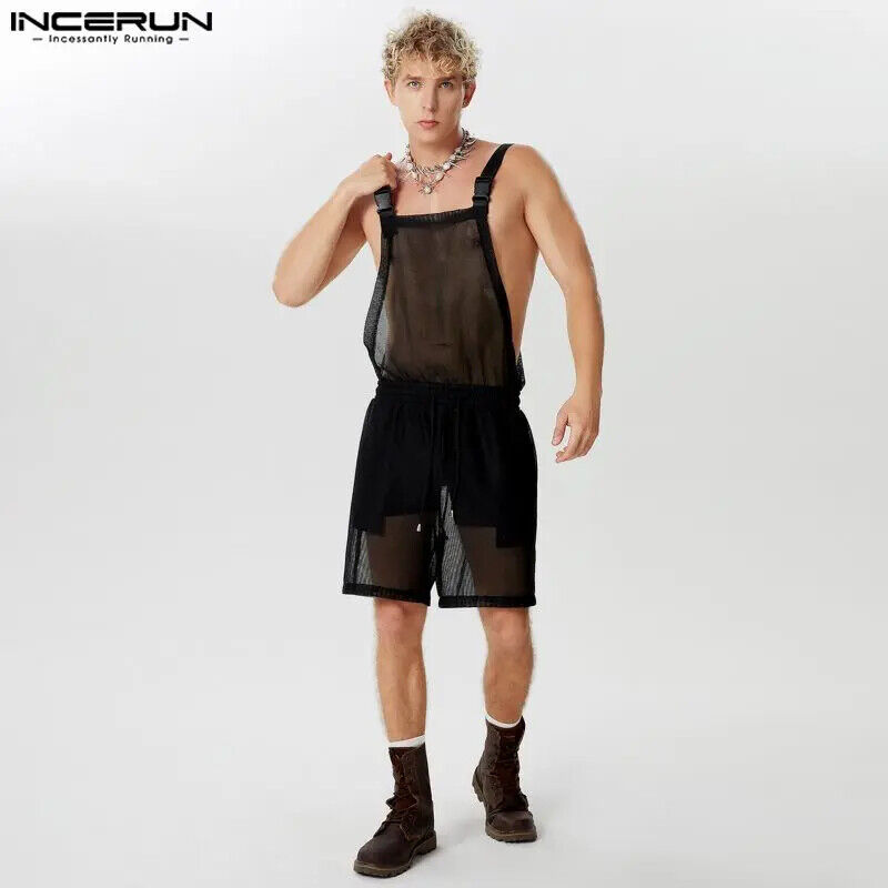 Mesh Overall in Schwarz oder Weiss von INCERUN  Model "GAY x HOUSER ", Gaywear