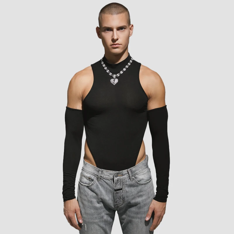 Langarm Body in Schwarz von INCERUN  Model " Body X Arm", Gay Fashion Shop 