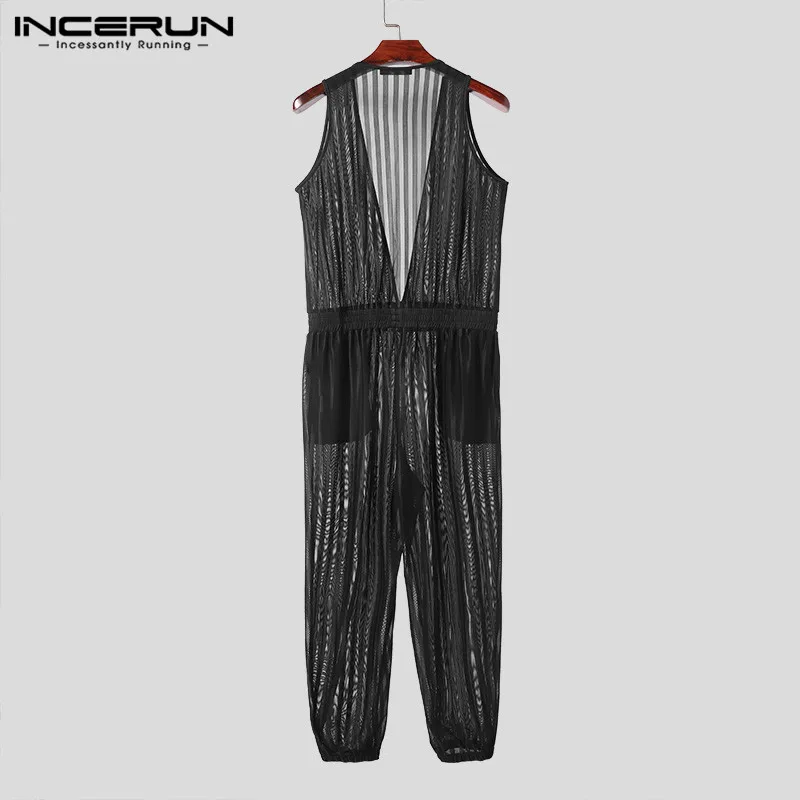 Mesh Overall in Schwarz von INCERUN  Model "MESH High ", Gay Fashion Sop