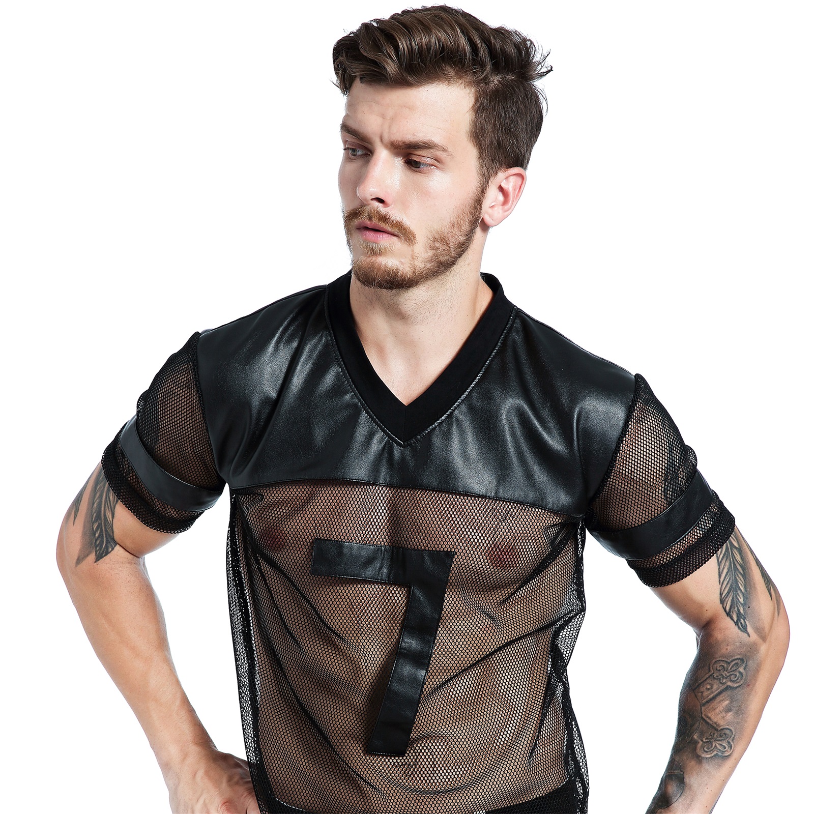 Mesh Shirt von Incerun in schwarz, Gaywear Fashion