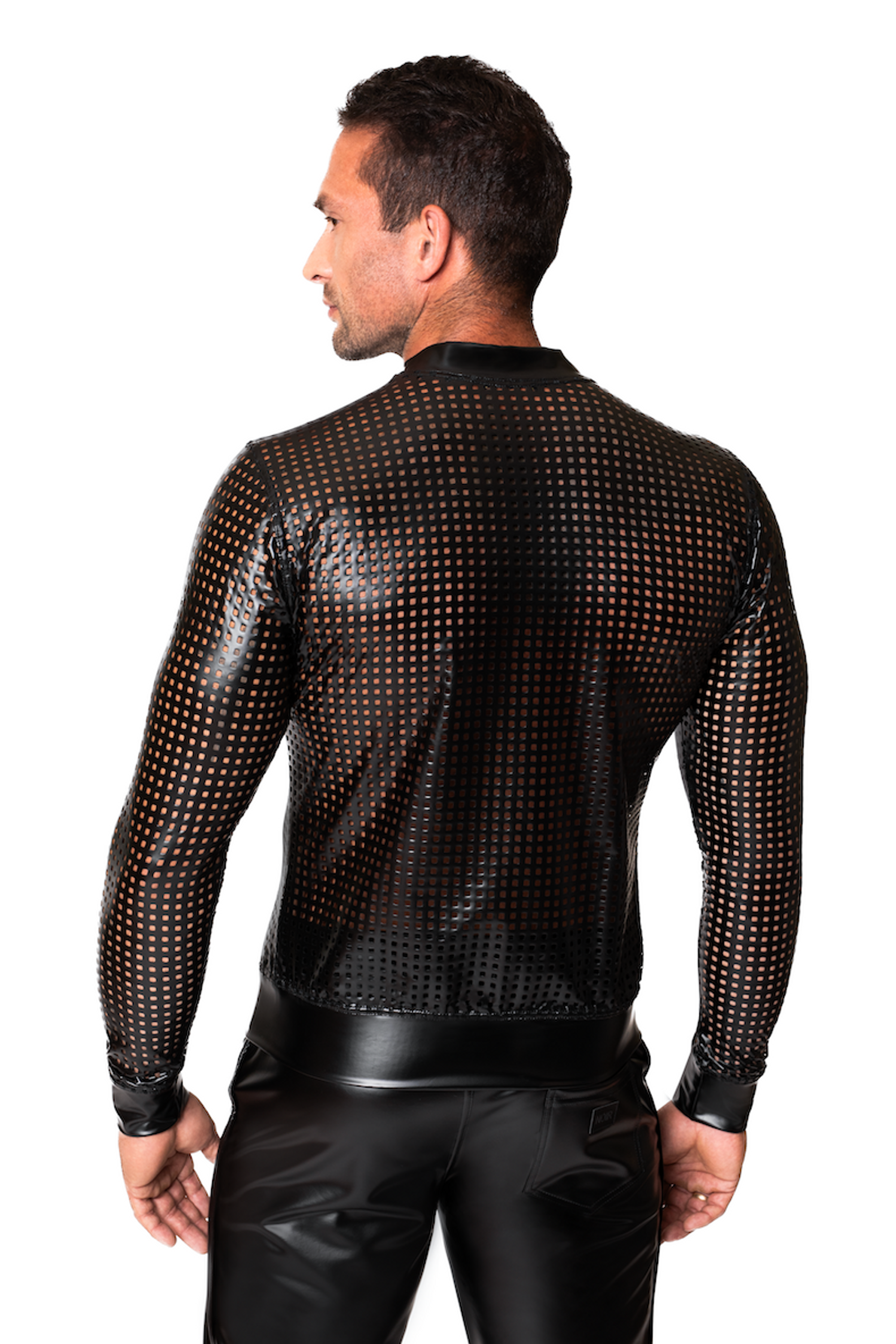 LAB Kinky Rave Laser Cut Jacke in Schwarz von Noir Handmade, Gaywear 