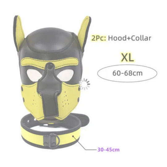 Puppy Maske + Halsband von Hyper X in verschiedenen Farbkombinationen (X2) / Puppy Play, Pride Fashion 
