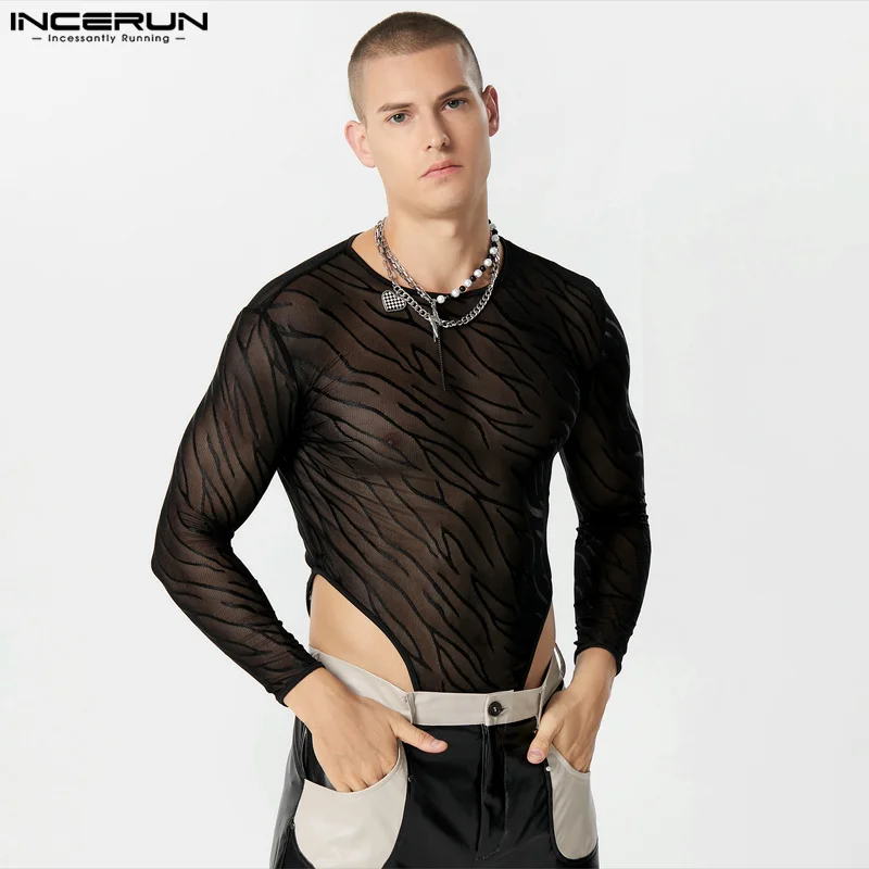 Langarm Body in Schwarz von INCERUN  Model " Body X Wave", Gay Fashion Shop