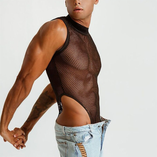 Mesh Body in Schwarz von INCERUN, Gaywear Fashion