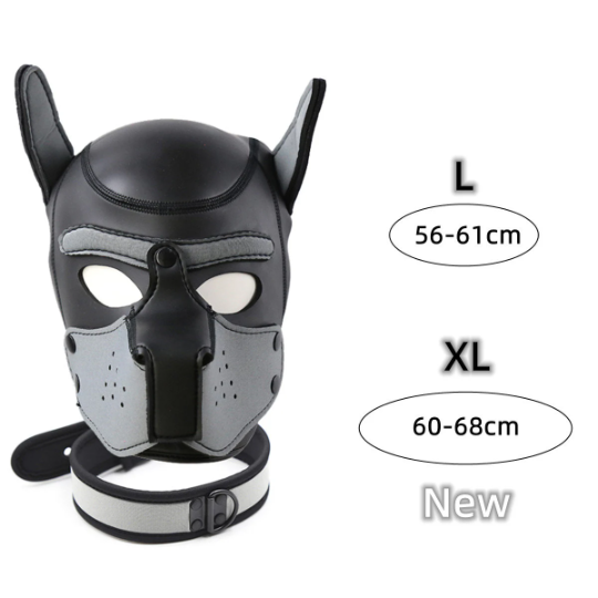 Puppy Maske + Halsband von Hyper X in verschiedenen Farbkombinationen (X2) / Puppy Play, Pride Fashion 