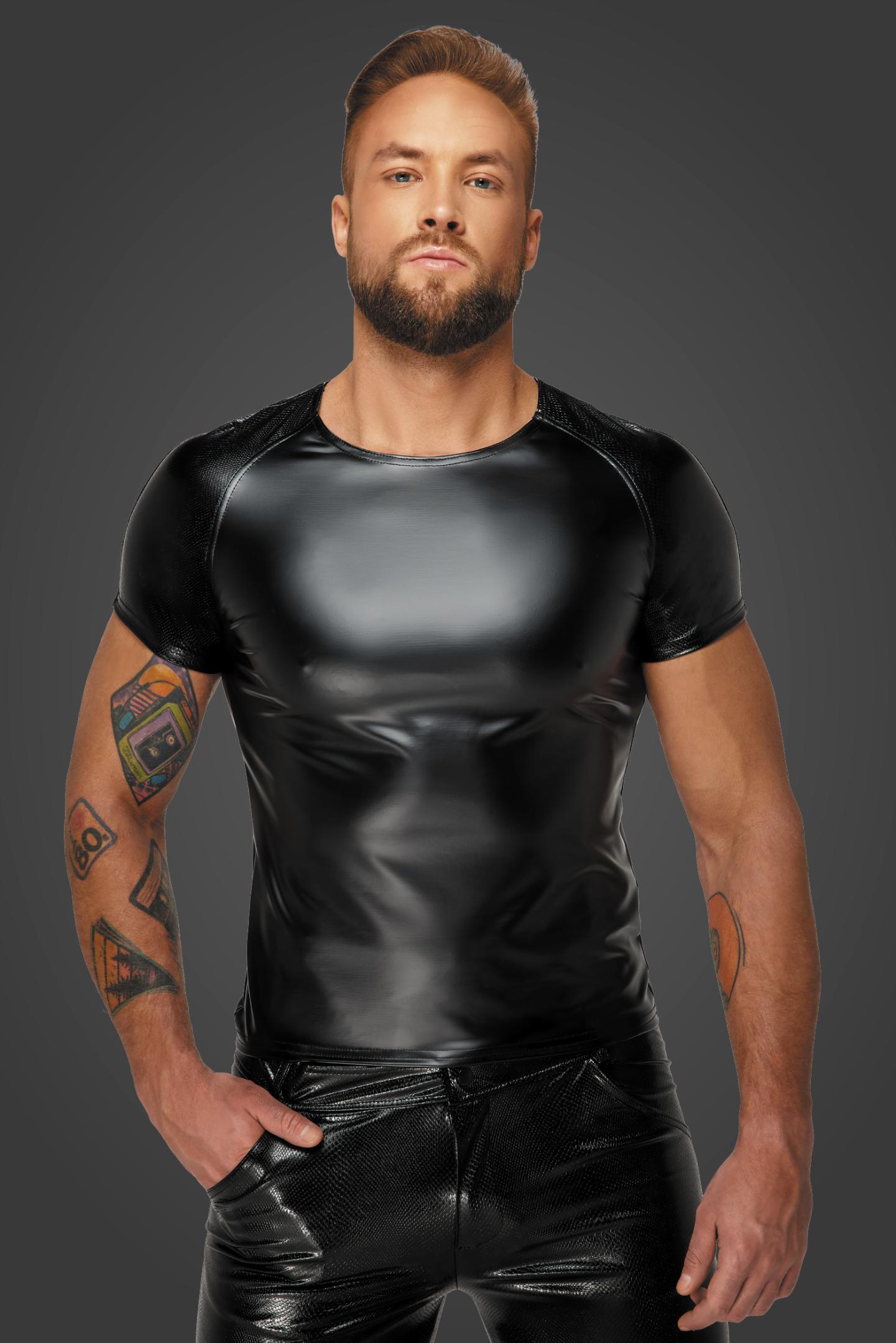 T-Shirt  von Noir Handmade in Schwarz  Model " CLASSIC with SNAKE", Gaywear Shop Style