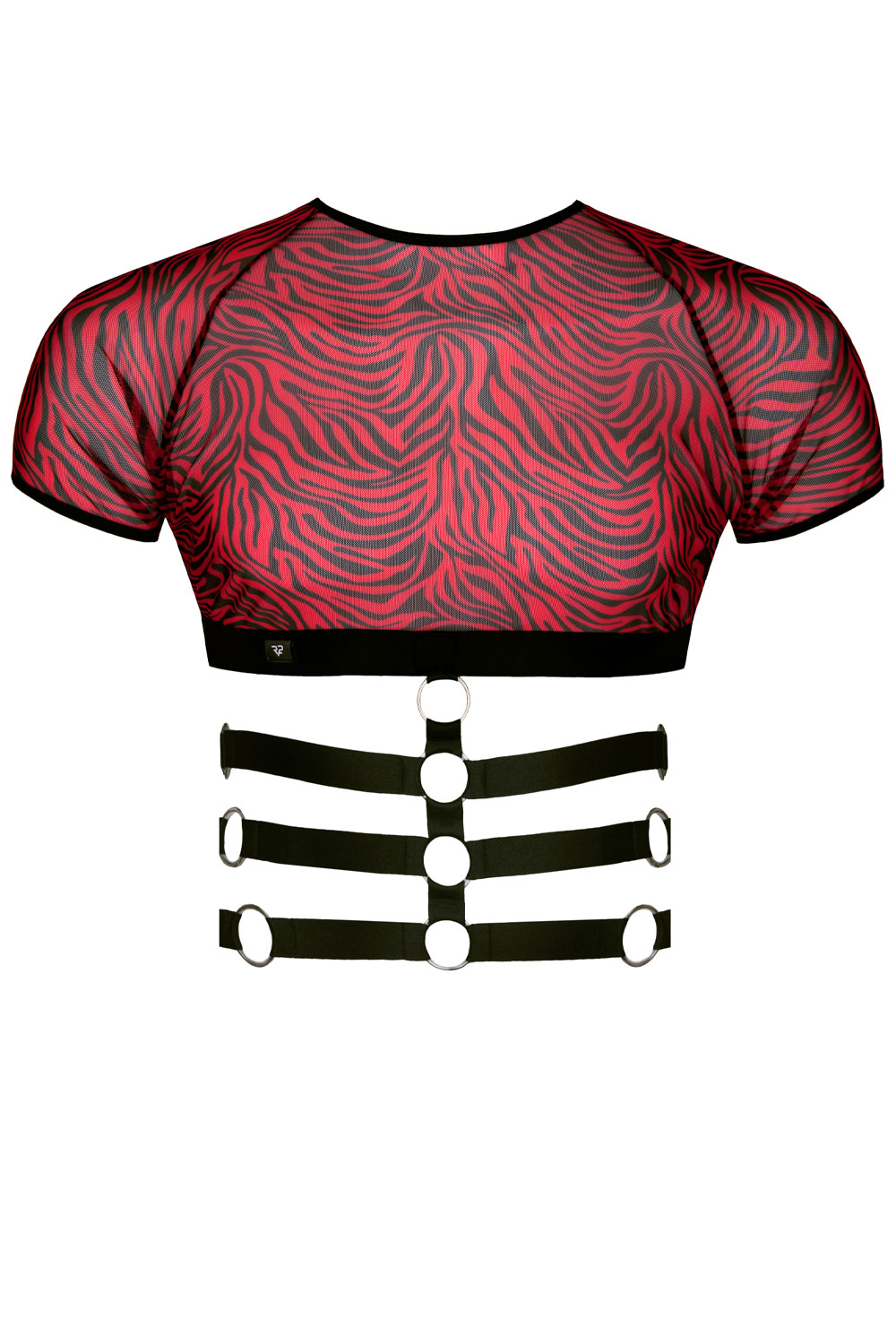 Harness T-Shirt in Schwarz/Rot von Regnes Fetish Planet , Gaywear Fashion