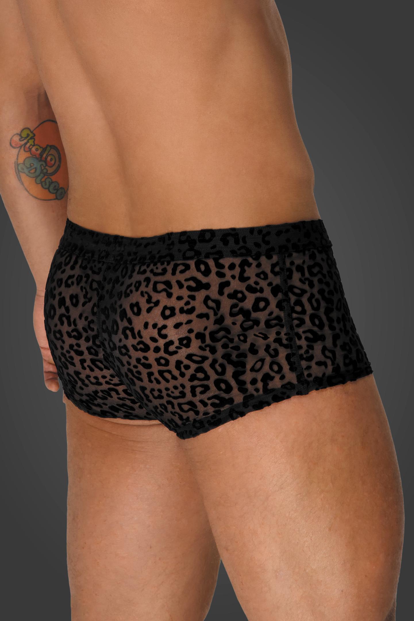 Leopard Flock Shorts  von Noir Handmade in Schwarz , Gaywear Shop  Underwear
