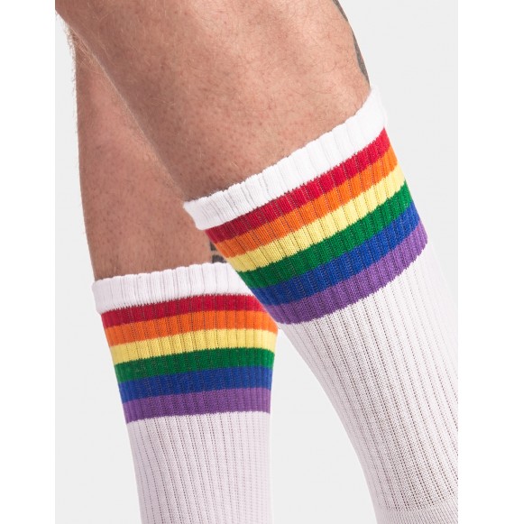 Socken von Barcode Berlin in Weiss  Model " Pride " im Gaywear CSD Young Style 