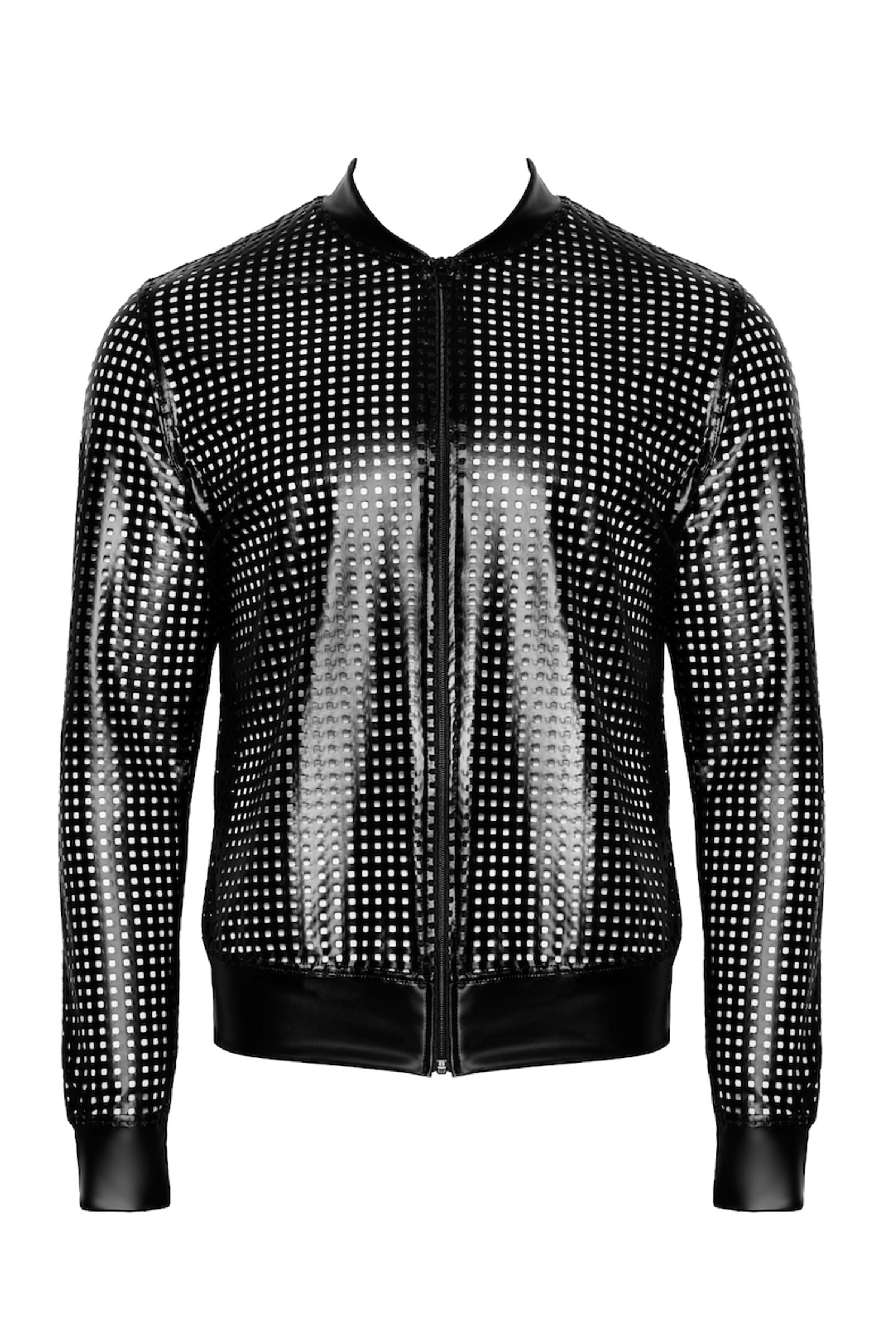 LAB Kinky Rave Laser Cut Jacke in Schwarz von Noir Handmade, Gaywear 