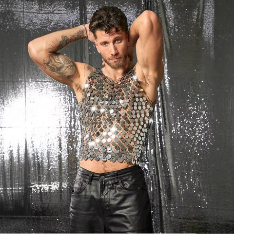 FESTIVAL x Top für Herren mit Silber Muster X1 , Gaywear 