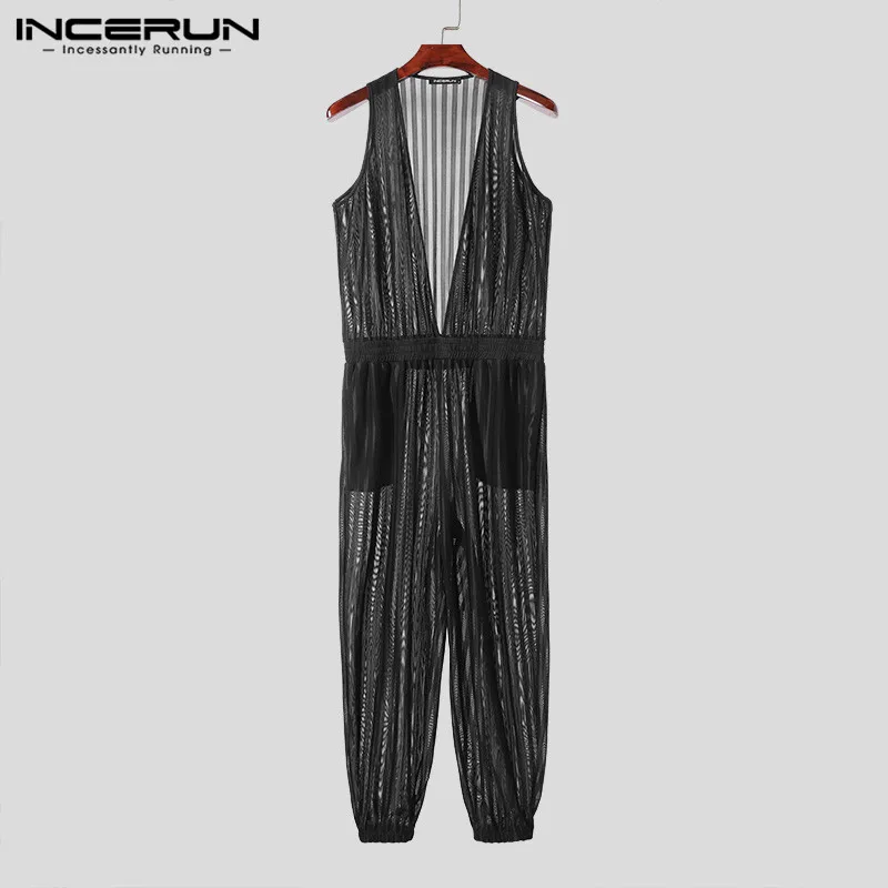 Mesh Overall in Schwarz von INCERUN  Model "MESH High ", Gay Fashion Sop