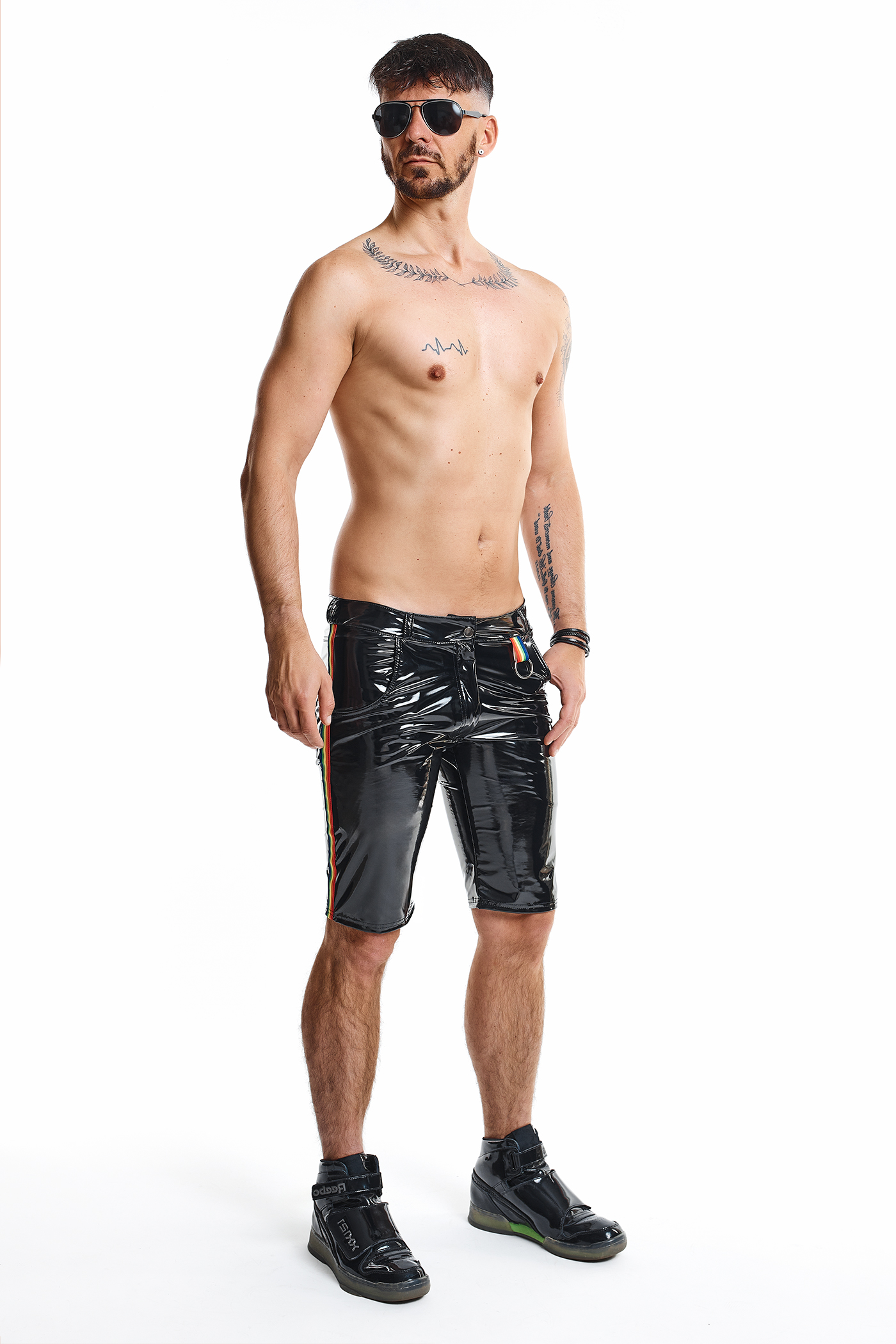 TWINK Rainbow Short x2 von Regnes Fetish Planet in Schwarz , Pride Fashion 