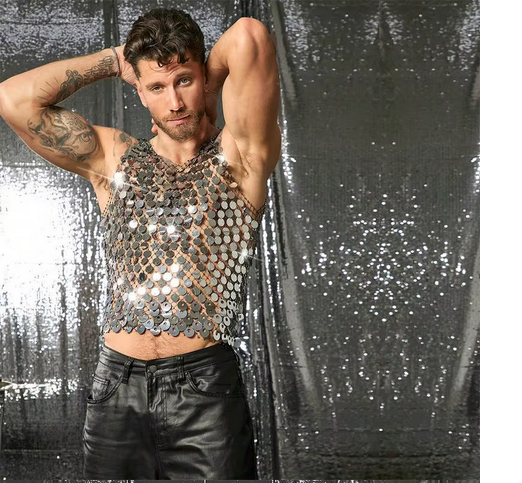 FESTIVAL x Top für Herren mit Silber Muster X1 , Gaywear 