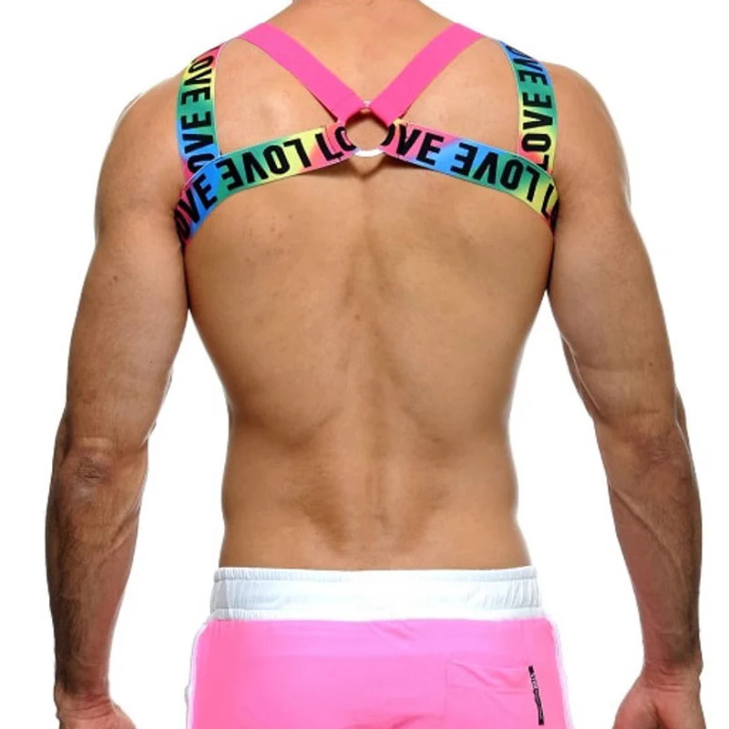 Colourful Harness PROUD von INCERUN  Model " Harness  x Pride", Gay Harness   