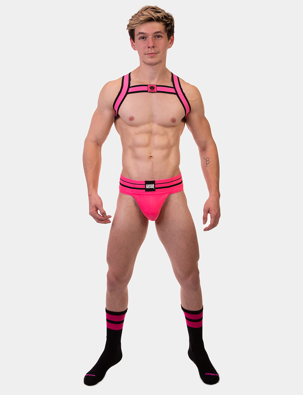 Harness von Barcode Berlin Model " Harness Colin " Neonpink im Gaywear Fetisch Style
