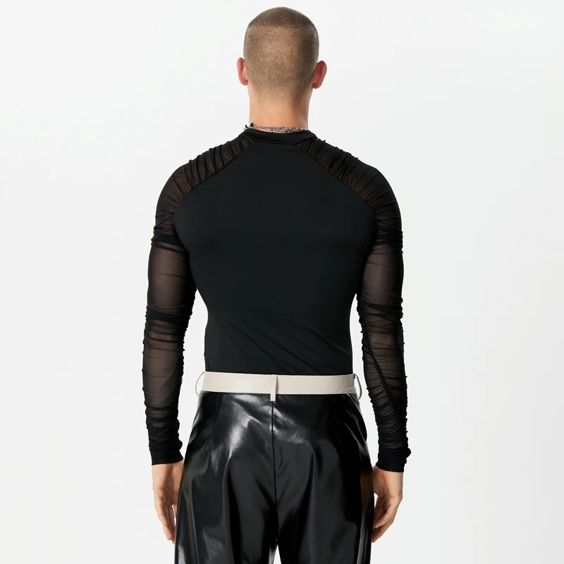Langarm Body in Schwarz von INCERUN  Model "Patchwork x Black", Gay Shop 