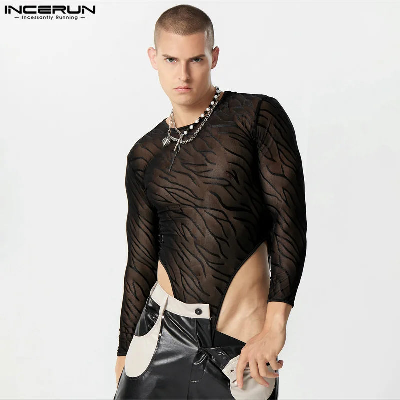 Langarm Body in Schwarz von INCERUN  Model " Body X Wave", Gay Fashion Shop